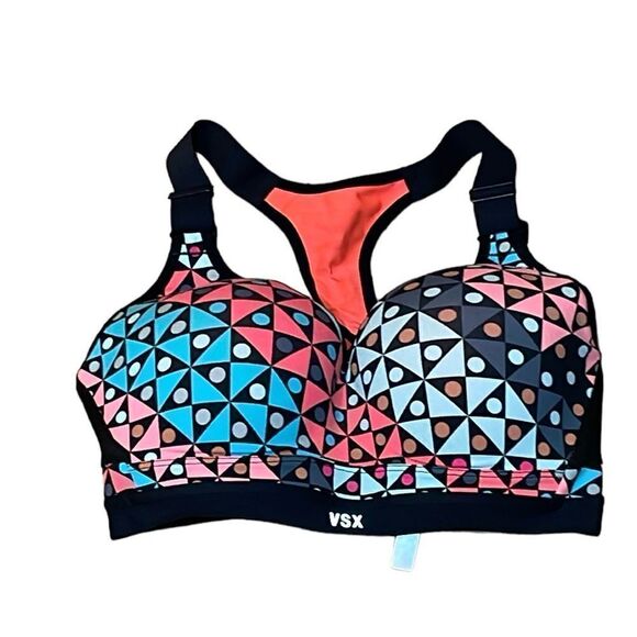 VSX Sport, neon, geometric, Victoria’s Secret Sports Bra, 32DD - Picture 1 of 7